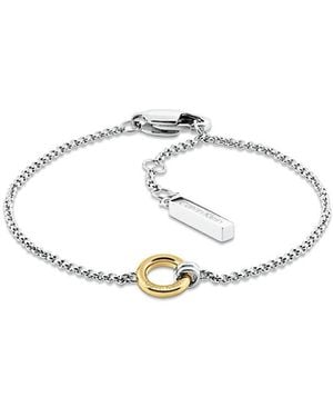 Calvin Klein Two-Tone Ring Chain Bracelet - White