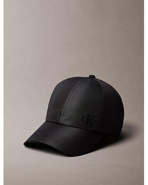 Calvin Klein Gorra de moaré con monograma bordado - Negro
