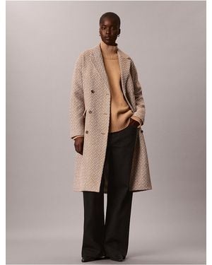 Calvin Klein Relaxed Wool Blend Peacoat - Natural