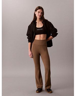 Calvin Klein Sport Quick Dry High Rise Flared Gym Leggings - Brown