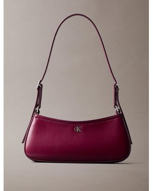 Calvin Klein Monogram Logo Hardware Shoulder Bag - Purple