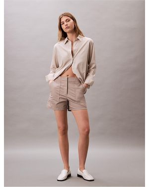 Calvin Klein Cotton Sateen Short - Natural