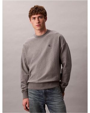 Calvin Klein Calvin Klein Premium Terry Relaxed Sweatshirt - Gray