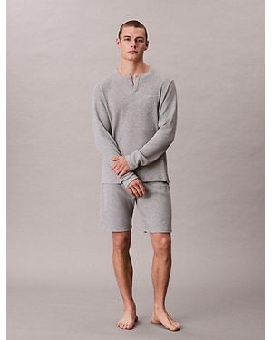 Calvin Klein Pyjama Shorts Icon Cotton Waffle Knit - Grey