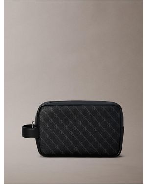 Calvin Klein Textured Monogram Dopp Kit - Gray