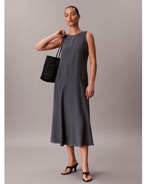 Calvin Klein Voile A-Line Maxi Dress - Multicolour