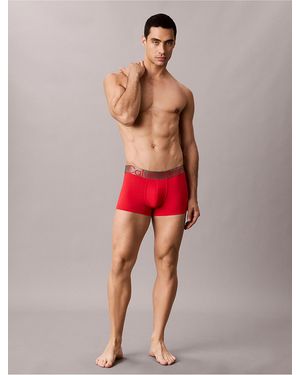 Calvin Klein Brushed Microfiber Stretch Bronze Low Rise Trunk - Red