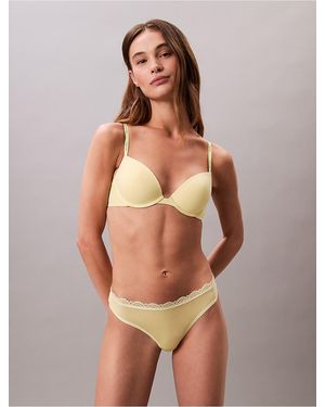 Calvin Klein Microfiber Stretch With Lace Thong - Multicolor