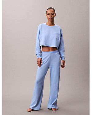 Calvin Klein Pyjama Trousers Logo Cotton Jersey - Blue