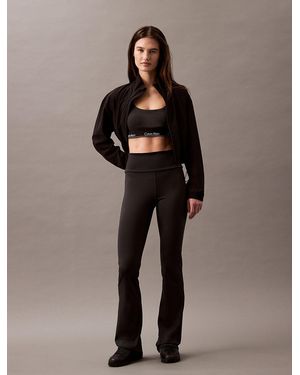 Calvin Klein Quick-Dry High-Rise Flared Gym Leggings - Black