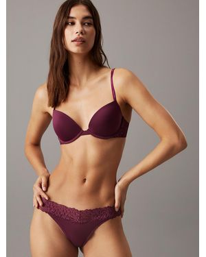 Calvin Klein Padded Lace Plunge Bra - Multicolour