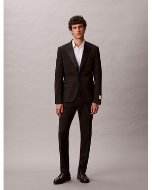 Calvin Klein Slim Tuxedo Trousers - Black