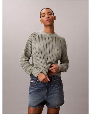 Calvin Klein Calvin Klein Open Stitch Sweater - Gray