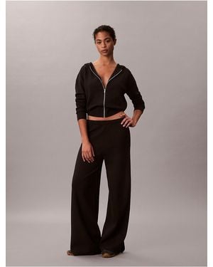 Calvin Klein Relaxed Knit Wide Leg Pants - Black