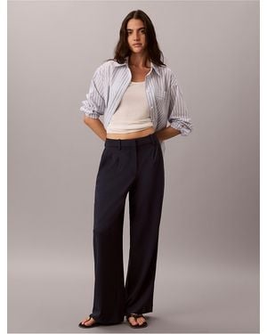 Calvin Klein Stretch Crepe Pants - Gray