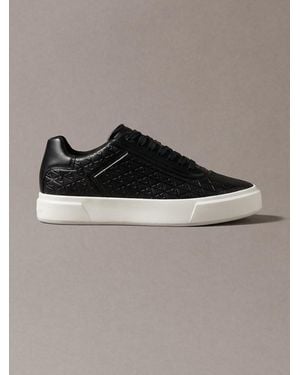 Calvin Klein Embossed Emblem Logo Trainers - Brown
