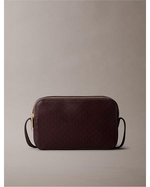 Calvin Klein Allover Emblem Logo Camera Bag - Brown