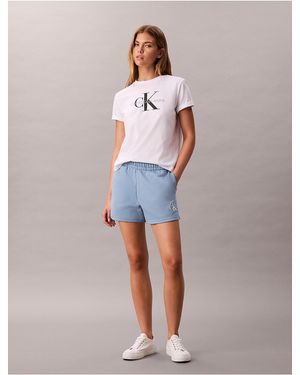 Calvin Klein Calvin Klein Monogram Fleece Pull-On Shorts - Multicolor
