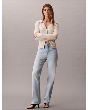 Calvin Klein High Rise Straight Jeans - Gray