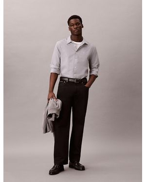 Calvin Klein Yarn-Dyed Stripe Seersucker Shirt - White