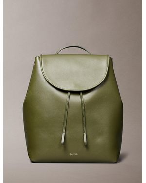 Calvin Klein Large Foil Logo Flap Backpack - Green