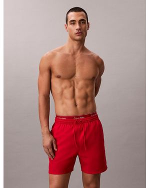 Calvin Klein Pantaloncini Da Bagno Con Cordoncino Medio - Rosso
