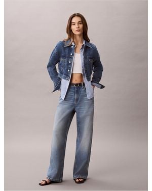 Calvin Klein Jeans Low Rise Twisted Baggy Jeans - Blue