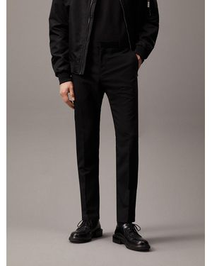 Calvin Klein Slim Wool Stretch Suit Trousers - Black