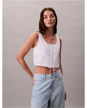 Calvin Klein Calvin Klein Poplin Button-Down Top - White