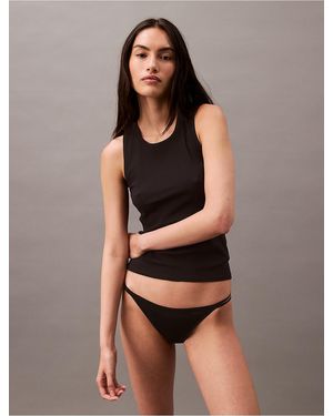 Calvin Klein Cotton Stretch Rib Tank Top - Black