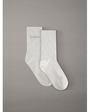 Calvin Klein 2Er-Pack Crew-Socken Aus Weicher Stretch-Baumwolle - Grau