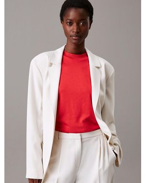Calvin Klein Travel Twill Belted Blazer - Red