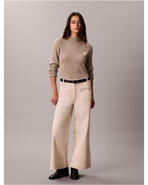 Calvin Klein Calvin Klein Corduroy Wide Leg Pants - Natural