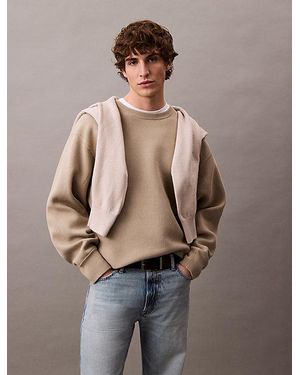 Calvin Klein Lässiges Sweatshirt Aus Baumwoll-Mix - Natur