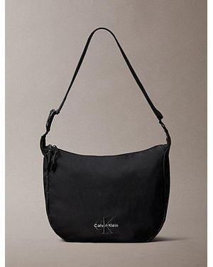 Calvin Klein Nylon Signature Crossover Sling Bag - Black