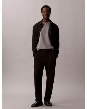 Calvin Klein Comfort Knit Tapered Trousers - Black
