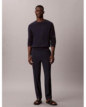 Calvin Klein Seersucker Pull On Trousers - Blue