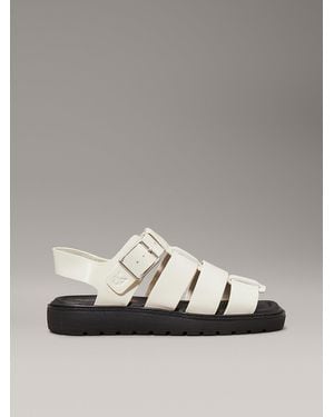 Calvin Klein Leather Fisherman Sandals - Metallic