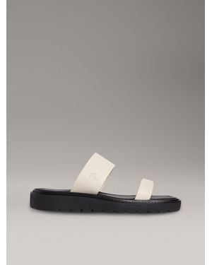 Calvin Klein Leather Sandals - Grey