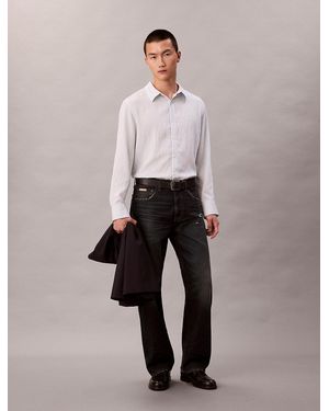 Calvin Klein Stripe Viscose Blend Relaxed Button-Down Shirt - Multicolour