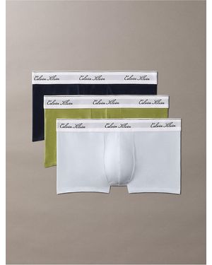 Calvin Klein Icon Cotton Stretch Script 3-Pack Low Rise Trunk - Gray