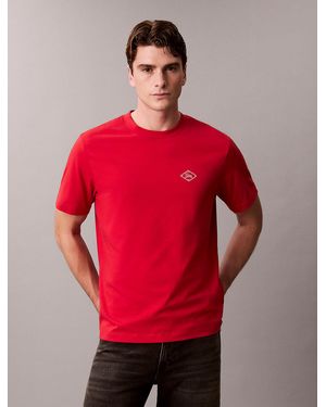 Calvin Klein T-Shirt Taglio Relaxed Con Logo Matchbox - Rosso