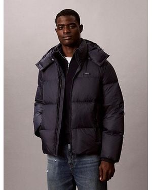 Calvin Klein Hooded Puffer Jacket - Blue