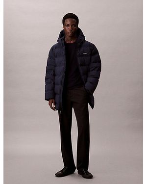 Calvin Klein Channelled Down Puffer Coat - Blue