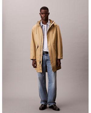 Calvin Klein Bonded Cotton Relaxed Parka Jacket - Multicolour