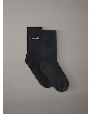 Calvin Klein 2 Pack Soft Cotton Stretch Crew Socks - Black