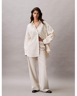 Calvin Klein Jeans Milano Jersey Wide Leg Trousers - Natural