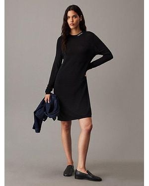 Calvin Klein Vestido de punto suave - Negro