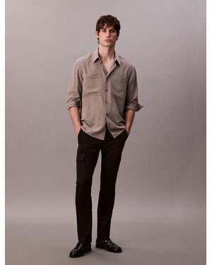 Calvin Klein Slim Stretch Cargo Trousers - Black