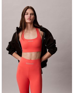 Calvin Klein Quick-Dry Medium-Impact Sports Bra - Red